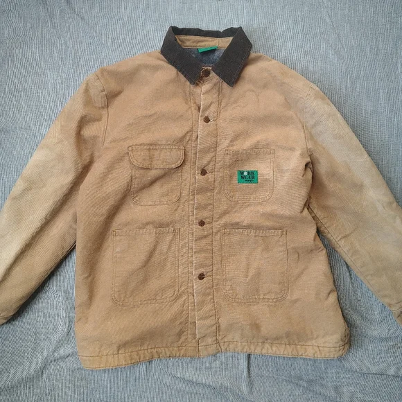VINTAGE Wrangler Work Wear Jacket Faded Blanket Lined Canvas Chore Coat Street - Picture 12 of 13